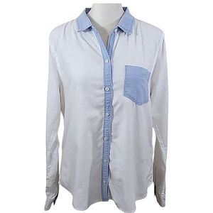 Hollister Button Down Long Sleeves Top Relaxed Fit Sz Large